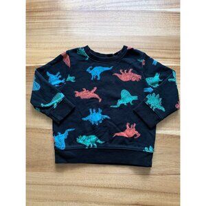 Cat & Jack Toddler Boys Dinosaur Print Black Sweatshirt Size 2T
